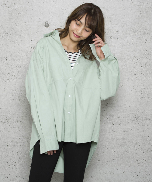 LUGG NAGG(ラグナグ)の「【Jewelobe/ ジュエローブ】タイプライタービッグシャツ(シャツ/ブラウス・レディース・ホワイト/ベージュ/ピンク/グリーン・FREE)」の3枚目の写真