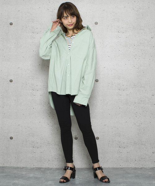 LUGG NAGG(ラグナグ)の「【Jewelobe/ ジュエローブ】タイプライタービッグシャツ(シャツ/ブラウス・レディース・ホワイト/ベージュ/ピンク/グリーン・FREE)」の5枚目の写真