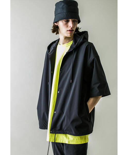 MONKEY TIME（モンキータイム）の「＜monkey time＞ ST TWILL HOOD SHIRT SS/シャツ（シャツ/ブラウス・メンズ・ブラック・S/M/L/XL）」の2枚目の写真