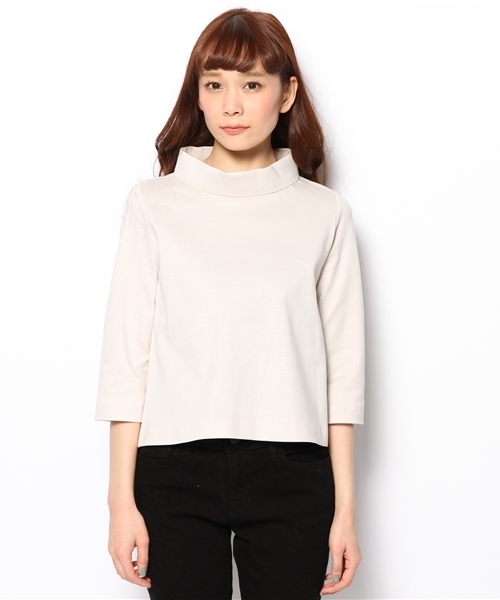 BEAMS LIGHTS Women's(ビームスライツ ウィメンズ)の「ΠBEAMS LIGHTS / ハイネックポンチ プルオーバー(Tシャツ/カットソー・レディース・ベージュ/ネイビー・38/36)」の7枚目の写真