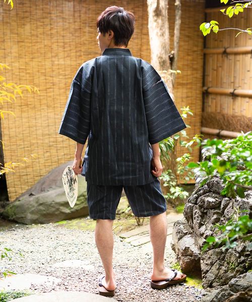 甚平 メンズ しじら織り綿麻甚平（浴衣）｜KIMONOMACHI（キモノマチ）