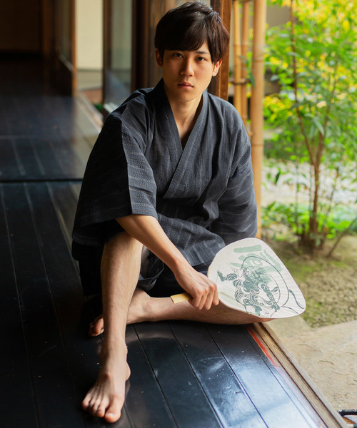 甚平 メンズ しじら織り綿麻甚平（浴衣）｜KIMONOMACHI（キモノマチ）