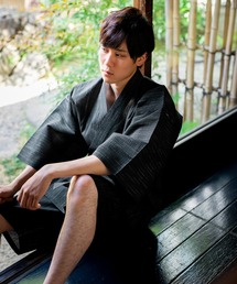 KIMONOMACHI（キモノマチ）の「メンズ 綿麻甚平 しじら織り　 S/M/L/LL/3L/4L 父の日ギフト お祭り 花火大会 父の日 プレゼント ギフト　甚兵衛（浴衣）」