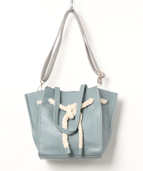 KOBE LETTUCE（コウベレタス）の「ポーチ付きロープベルトトートバッグ（ハンドバッグ・レディース・ブラック/グレー/ブルー/ブラウン系その他・FREE）」の4枚目の写真