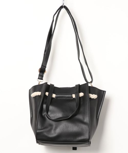 KOBE LETTUCE（コウベレタス）の「ポーチ付きロープベルトトートバッグ（ハンドバッグ・レディース・ブラック/グレー/ブルー/ブラウン系その他・FREE）」の7枚目の写真