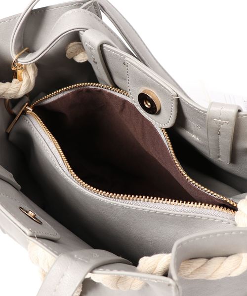 KOBE LETTUCE（コウベレタス）の「ポーチ付きロープベルトトートバッグ（ハンドバッグ・レディース・ブラック/グレー/ブルー/ブラウン系その他・FREE）」の12枚目の写真