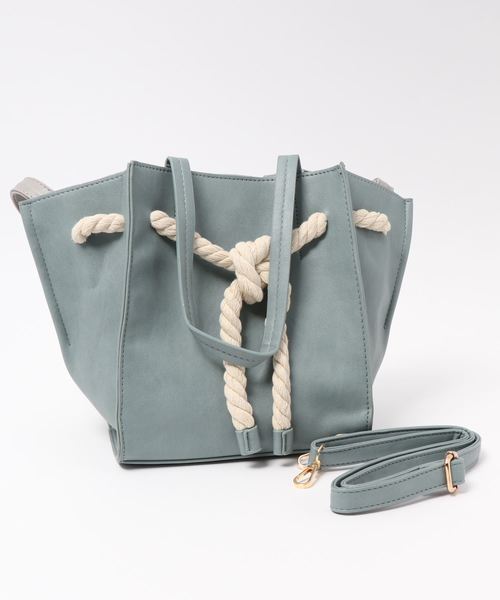 KOBE LETTUCE（コウベレタス）の「ポーチ付きロープベルトトートバッグ（ハンドバッグ・レディース・ブラック/グレー/ブルー/ブラウン系その他・FREE）」の10枚目の写真