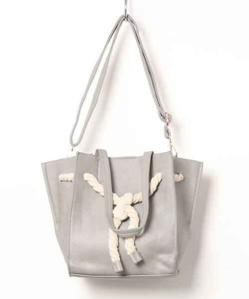 KOBE LETTUCE（コウベレタス）の「ポーチ付きロープベルトトートバッグ（ハンドバッグ・レディース・ブラック/グレー/ブルー/ブラウン系その他・FREE）」の8枚目の写真