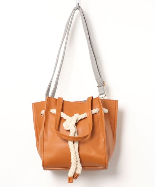 KOBE LETTUCE（コウベレタス）の「ポーチ付きロープベルトトートバッグ（ハンドバッグ・レディース・ブラック/グレー/ブルー/ブラウン系その他・FREE）」の15枚目の写真