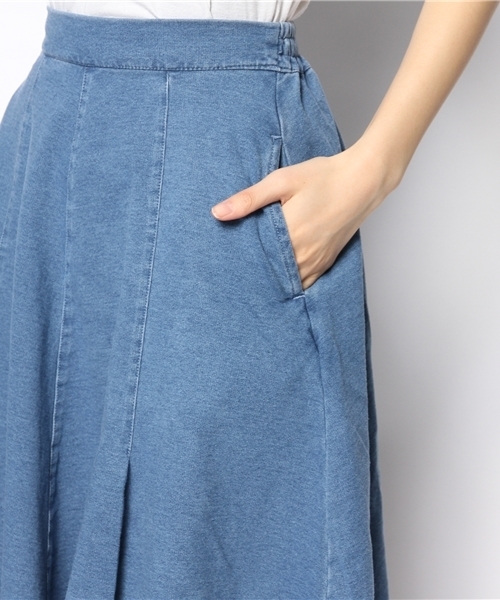 WEGO（ウィゴー）の「WEGO/カットデニムミディ丈スカート（デニムスカート・レディース・インディゴブルー/ダークインディゴブルー・FREE）」の5枚目の写真
