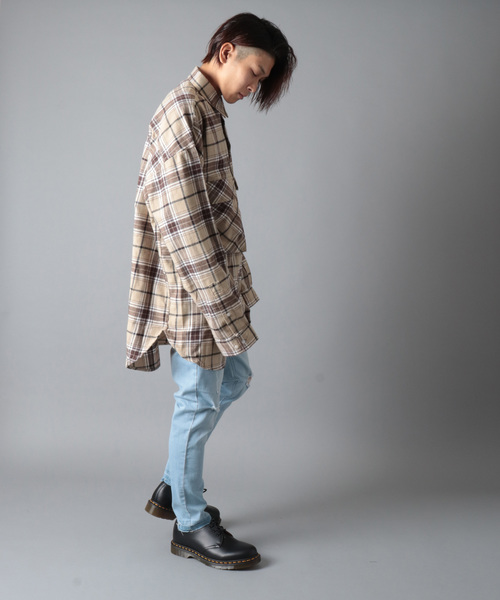 SUGGESTION(サジェッション)の「【SUGGESTION】チェックビッグポケット長袖シャツ(シャツ/ブラウス・メンズ・ベージュ/イエロー/ブラック・FREE)」の7枚目の写真