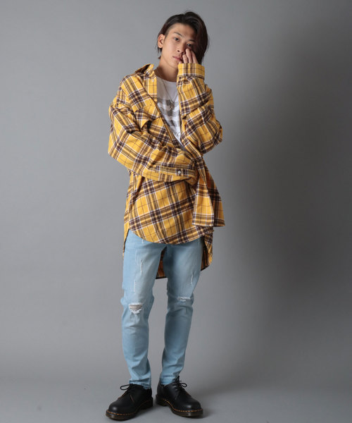 SUGGESTION(サジェッション)の「【SUGGESTION】チェックビッグポケット長袖シャツ(シャツ/ブラウス・メンズ・ベージュ/イエロー/ブラック・FREE)」の11枚目の写真