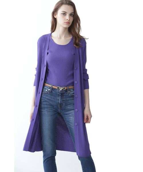 PINKY&DIANNE（ピンキーアンドダイアン）の「カラーＲＩＢツインニット（ニット/セーター・レディース・ブラック/パープル/ブラウン/グレー/ピンク系その他3・38）」の4枚目の写真