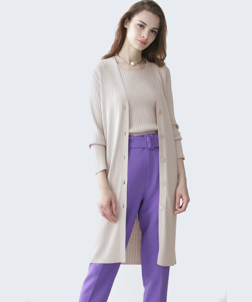 PINKY&DIANNE（ピンキーアンドダイアン）の「カラーＲＩＢツインニット（ニット/セーター・レディース・ブラック/パープル/ブラウン/グレー/ピンク系その他3・38）」の3枚目の写真