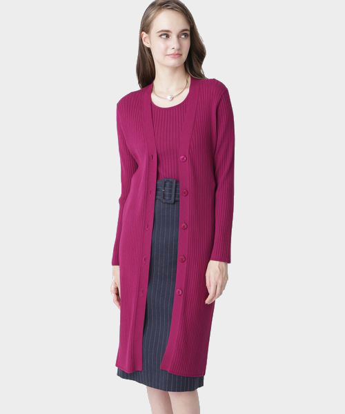 PINKY&DIANNE（ピンキーアンドダイアン）の「カラーＲＩＢツインニット（ニット/セーター・レディース・ブラック/パープル/ブラウン/グレー/ピンク系その他3・38）」の5枚目の写真