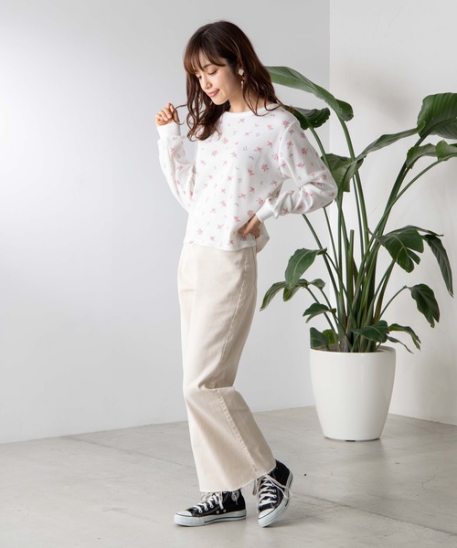 WEGO（ウィゴー）の「WEGO/フラワーサーマル（Tシャツ/カットソー・レディース・ブルー/ピンク・FREE）」の5枚目の写真