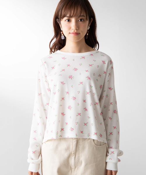 WEGO（ウィゴー）の「WEGO/フラワーサーマル（Tシャツ/カットソー・レディース・ブルー/ピンク・FREE）」の9枚目の写真