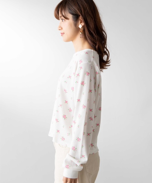 WEGO（ウィゴー）の「WEGO/フラワーサーマル（Tシャツ/カットソー・レディース・ブルー/ピンク・FREE）」の10枚目の写真