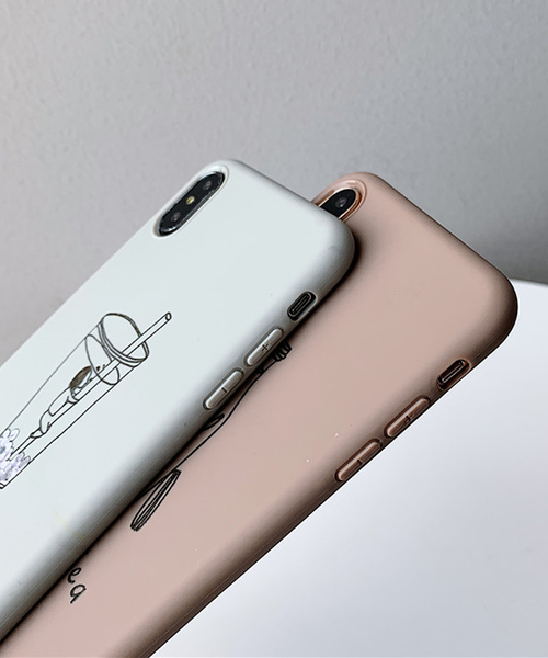 shopnikoniko（ショップニコニコ）の「milktea シリコン スマホケース iPhoneケース（スマホケース/カバー・レディース・スモークピンク/グレー・A/B/C/D/E/F）」の7枚目の写真