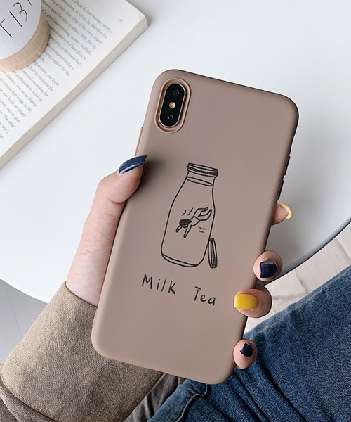 shopnikoniko（ショップニコニコ）の「milktea シリコン スマホケース iPhoneケース（スマホケース/カバー・レディース・スモークピンク/グレー・A/B/C/D/E/F）」の5枚目の写真