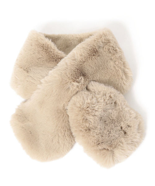 Khaju（カージュ）の「Khaju:フェイクファーマフラー（マフラー・レディース・ライトグレー/ベージュ・ONE SIZE）」の10枚目の写真