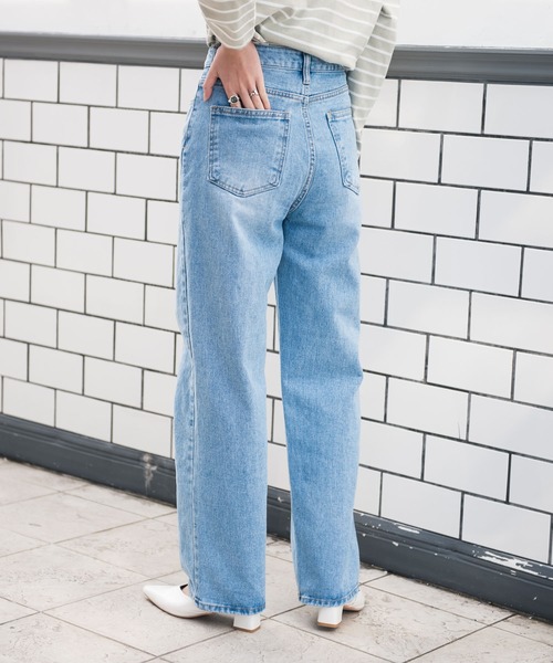 Aunt Marie's（アントマリーズ）の「AUNT MARIE’S　ハイウエストストレートデニム（デニムパンツ・レディース・ブルー・MEDIUM/LARGE/SMALL）」の7枚目の写真