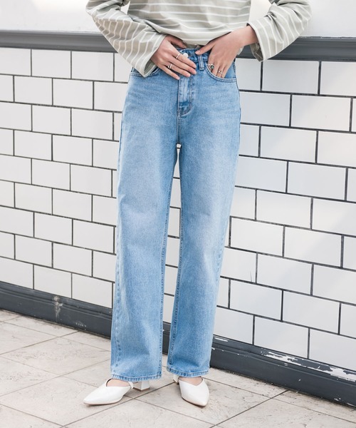 Aunt Marie's（アントマリーズ）の「AUNT MARIE’S　ハイウエストストレートデニム（デニムパンツ・レディース・ブルー・MEDIUM/LARGE/SMALL）」の8枚目の写真