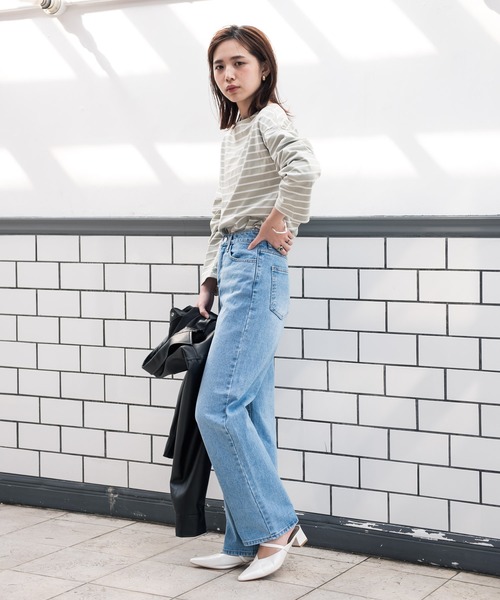 Aunt Marie's（アントマリーズ）の「AUNT MARIE’S　ハイウエストストレートデニム（デニムパンツ・レディース・ブルー・MEDIUM/LARGE/SMALL）」の19枚目の写真