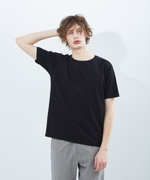 【ノンストレス】圧着クルーネック 半袖Tシャツ