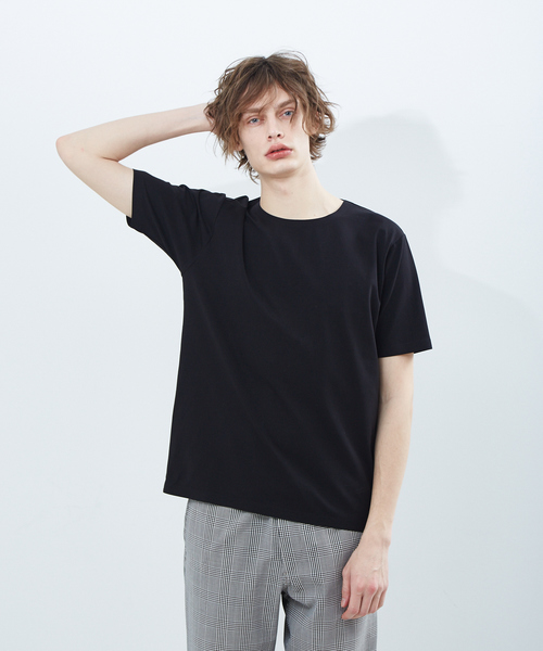 ABAHOUSE（アバハウス）の「【ノンストレス】圧着クルーネック 半袖Tシャツ（Tシャツ/カットソー・メンズ・ホワイト/チャコールグレー/ブラック/グレー・44/46/48）」の3枚目の写真