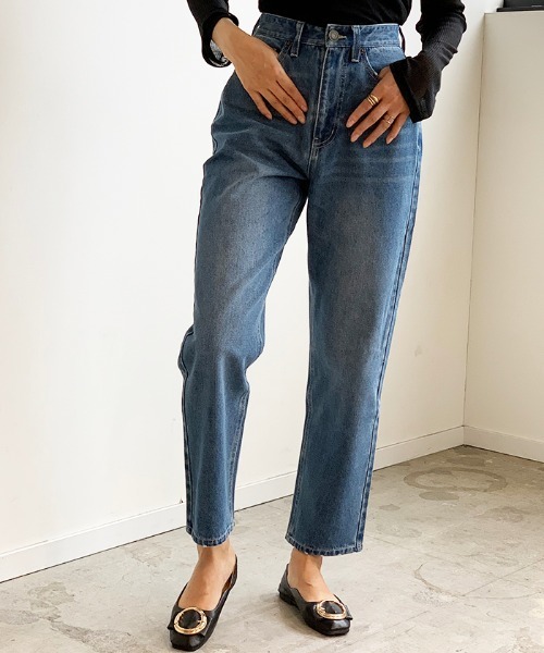 Futier land(フューティアランド)の「ストレートワイドジーンズ(デニムパンツ・レディース・ホワイト/ブルー/ライトブルー/ネイビー/インディゴブルー・SMALL/MEDIUM/LARGE/X-LARGE)」の5枚目の写真