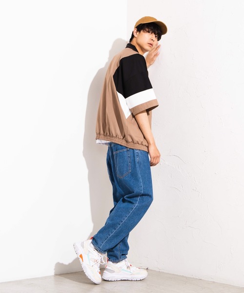 セール】WEGO/TRカラーブロック5分袖ブルゾン（シャツ/ブラウス