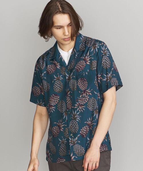 BEAUTY&YOUTH UNITED ARROWS（ビューティーアンドユースユナイテッドアローズ）の「BY ダーク パイナップル リラックスレギュラー シャツ（シャツ/ブラウス・メンズ・ダークグリーン/ブラック・MEDIUM/LARGE/SMALL/X-LARGE）」の2枚目の写真