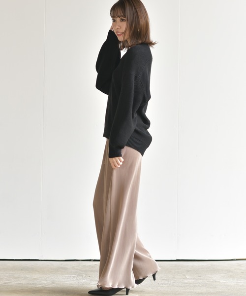 rps（アールピーエス）の「カットプリーツフレアーパンツ（その他パンツ・レディース・ブラック/ベージュ/ピンク/モカ/ライトベージュ・M）」の8枚目の写真