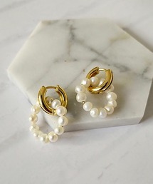 パールデザインピアス