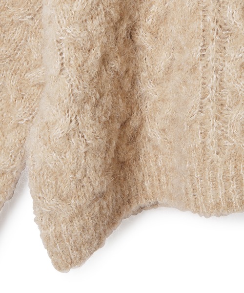 ADAM ET ROPE'（アダムエロペ）の「エコアルパカクロップドプルオーバー（ニット/セーター・レディース・ブラック/ベージュ・FREE）」の10枚目の写真