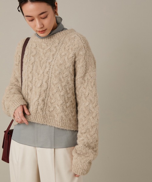 ロエベ　ウール✖️アルパカニット セール】エコアルパカクロップドプルオーバー（ニット/セーター