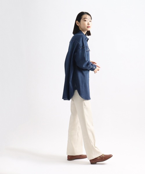 Healthy denim（ヘルシーデニム）の「【 Healthy Denim  /  ヘルシーデニム  】ビッグシャツジャケット　Almond　HL68620-ed/em（シャツ/ブラウス・レディース・ネイビー/ブルー・0）」の10枚目の写真