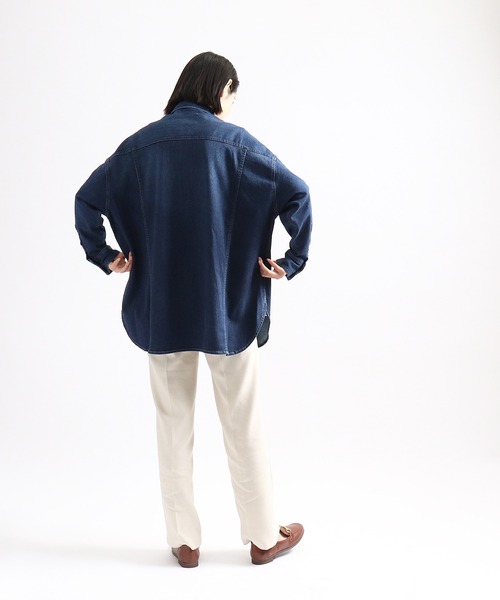 Healthy denim（ヘルシーデニム）の「【 Healthy Denim  /  ヘルシーデニム  】ビッグシャツジャケット　Almond　HL68620-ed/em（シャツ/ブラウス・レディース・ネイビー/ブルー・0）」の11枚目の写真