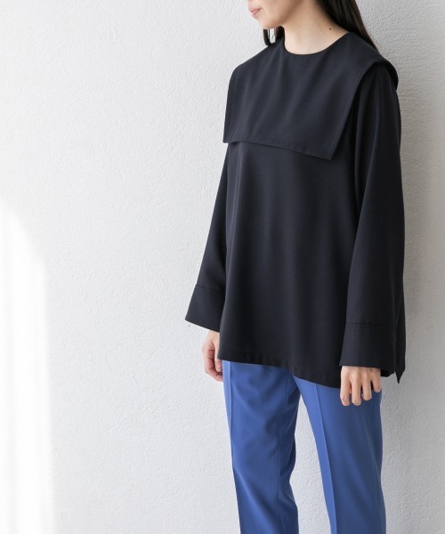 yuw(ユウ)の「2WAYセーラーブラウス 927796(シャツ/ブラウス・レディース・ネイビー/グレー/ブルー・FREE)」の2枚目の写真