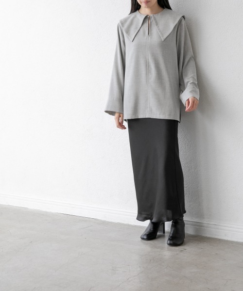 yuw(ユウ)の「2WAYセーラーブラウス 927796(シャツ/ブラウス・レディース・ネイビー/グレー/ブルー・FREE)」の19枚目の写真