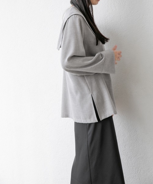 yuw(ユウ)の「2WAYセーラーブラウス 927796(シャツ/ブラウス・レディース・ネイビー/グレー/ブルー・FREE)」の11枚目の写真