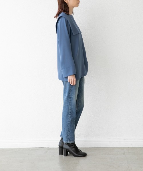 yuw(ユウ)の「2WAYセーラーブラウス 927796(シャツ/ブラウス・レディース・ネイビー/グレー/ブルー・FREE)」の6枚目の写真