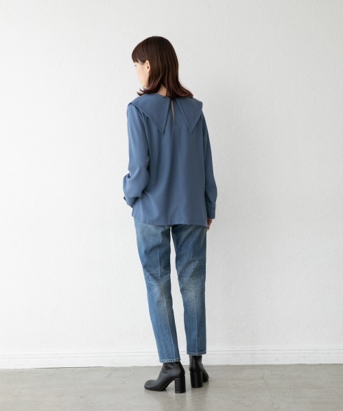 yuw(ユウ)の「2WAYセーラーブラウス 927796(シャツ/ブラウス・レディース・ネイビー/グレー/ブルー・FREE)」の15枚目の写真