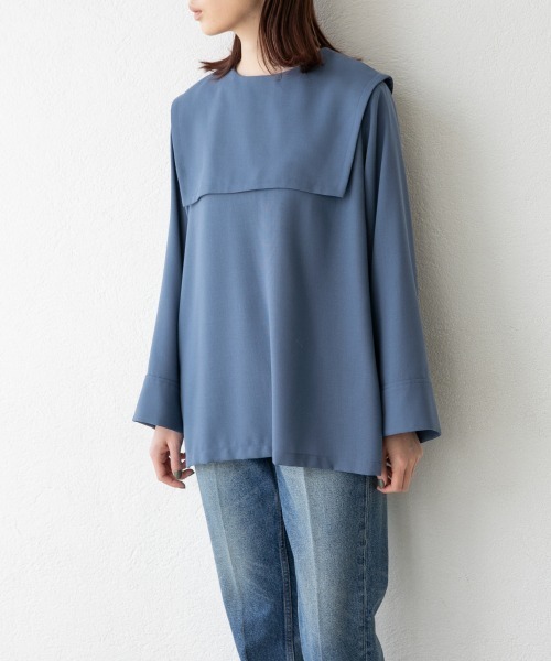 yuw(ユウ)の「2WAYセーラーブラウス 927796(シャツ/ブラウス・レディース・ネイビー/グレー/ブルー・FREE)」の20枚目の写真