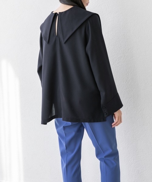 yuw(ユウ)の「2WAYセーラーブラウス 927796(シャツ/ブラウス・レディース・ネイビー/グレー/ブルー・FREE)」の5枚目の写真