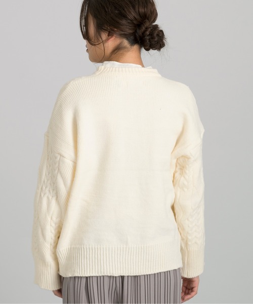 Ambre Neige(アンブルネージュ)の「ランダムケーブルニット/【WEB/EC限定商品】(ニット/セーター・レディース・オフホワイト/ピンク/ライトグリーン・FREE)」の19枚目の写真