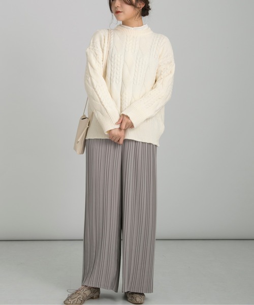 Ambre Neige(アンブルネージュ)の「ランダムケーブルニット/【WEB/EC限定商品】(ニット/セーター・レディース・オフホワイト/ピンク/ライトグリーン・FREE)」の14枚目の写真