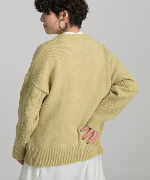 Ambre Neige(アンブルネージュ)の「ランダムケーブルニット/【WEB/EC限定商品】(ニット/セーター・レディース・オフホワイト/ピンク/ライトグリーン・FREE)」の5枚目の写真