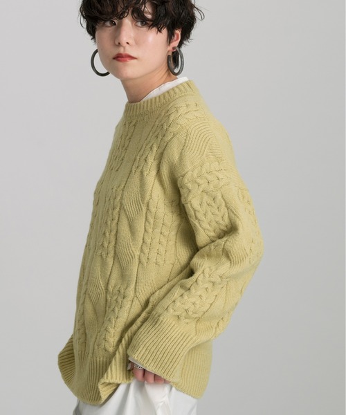 Ambre Neige(アンブルネージュ)の「ランダムケーブルニット/【WEB/EC限定商品】(ニット/セーター・レディース・オフホワイト/ピンク/ライトグリーン・FREE)」の17枚目の写真